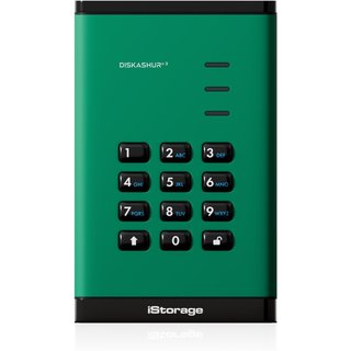iStorage diskAshur³ SSD 1TB Green | Secure Portable Solid State Drive | FIPS 140-3 Level 3 Complaint |Common Criteria EAL 5+ | PIN protected | AES-XTS 256-bit hardware encryption | GDPR, TAA Compliant | Dust/Water Resistant |