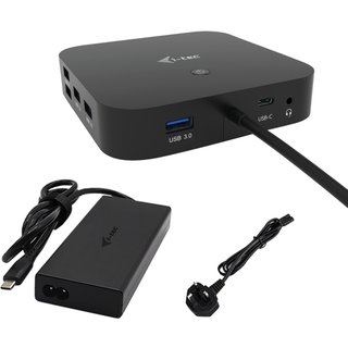 i-tec USB-C Dual Display Docking Station with Power Delivery 100 W + Universal Charger 100 W Wired USB 3.2 Gen 1 (3.1 Gen 1) Type-C 100 W 3.5 mm 101001000 Mbit/s Black