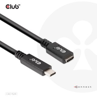 CLUB3D USB Gen1 Type-C Extension Cable 5Gbps 60W(20V/3A) 4K60Hz M/F 2m