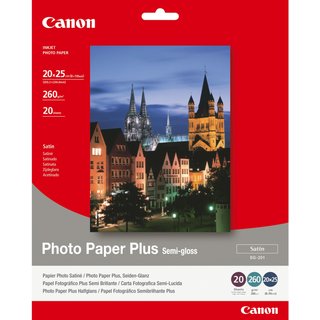 Canon SG-201 Semi-Gloss Photo Paper Plus 8x10" - 20 Sheets. Media weight: 260 g/m Printing media gloss level: Semi-gloss. Media sheets per package: 20 sheets Paper dimensions: 203.2 x 254 mm Standard media sizes: 8" x 10"