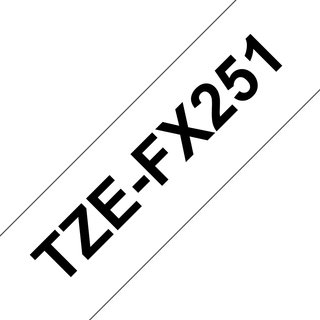 Brother TZEFX251 P-touch Laminated Tape, 24mm (0.94') Black on White Flexible ID Tape, 8m (26.2 ft)