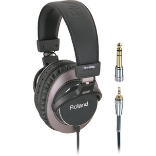 Roland RH-300 headphones/headset Wired Head-band Music Black. Brown