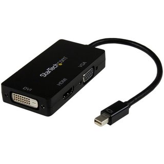 StarTech.com Travel A/V Adapter: 3-in-1 Mini DisplayPort to VGA DVI or HDMI Converter