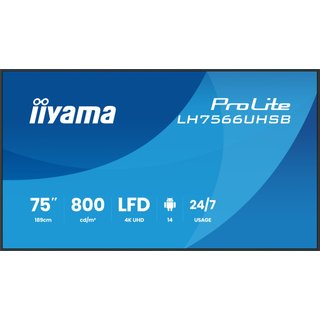 iiyama LH7566UHSB-B1AG Signage Display Digital signage flat panel 190.
