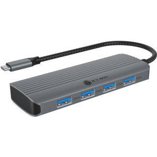 ICY BOX IB-DK4022a-CPD Wired USB 3.2 Gen 1 (3.1 Gen 1) Type-C Aluminiu