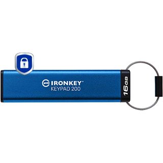 Kingston Technology IronKey 16GB Keypad 200, FIPS 140-3 Lvl 3 AES-256 Hardware Encrypted