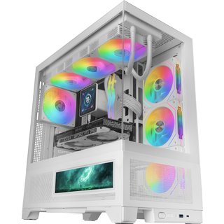 Mars Gaming MCLCDXW computer case Midi Tower White