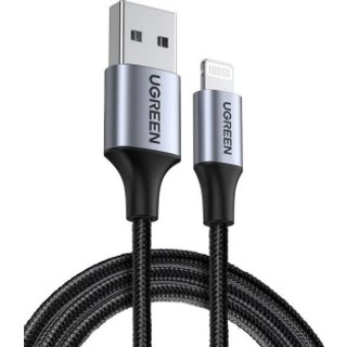 Ugreen UG-60156 1 m Black. Silver