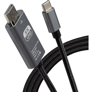 Maplin USB-C to HDMI Cable Supports Ultra HD 4K@60Hz V3.1 - 3m