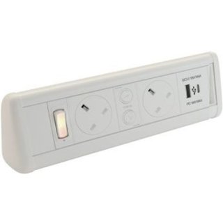 POWERDATA P-PACK DESK WHITE 2X POWER - USB A & C - MS