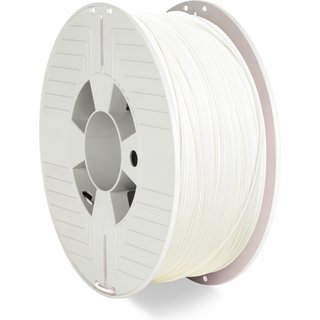 Verbatim 55315. Printing material: Polylactic acid (PLA) Printing colours: White Brand compatibility: Any brand. Weight: 1 kg Diameter: 1.75 mm Wire length: 335 m. Quantity per pack: 1 pc(s) Package type: Box