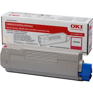 OKI 43865722 Toner magenta. 6K pages/5% for OKI C 5850