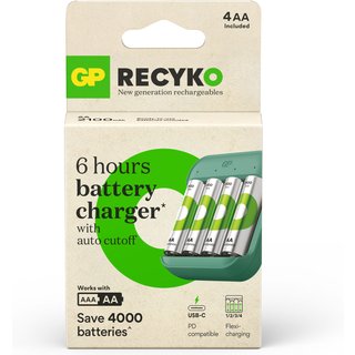 GP Batteries GP Recyko B423 AA / AAA USB Battery Charger + 4x Recyko 2