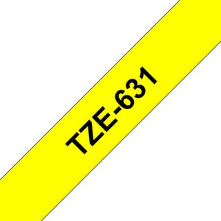 Brother TZE-631 DirectLabel black on yellow Laminat 12mm x 8m for Brot