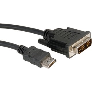 ROLINE DVI Cable. DVI (18+1) M - HDMI M 2 m