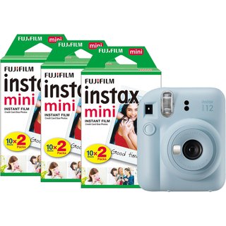 Fujifilm Instax Mini 12 Instant Camera - Pastel Blue - Camera + 60 Sho