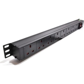 POWERDATA 8 WAY 19 INCH RACK UK PDU TO 13A PLUG - VERTICAL