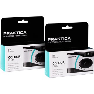 Praktica Single Use Disposable Camera Green - Colour Film - Pack of 2, none