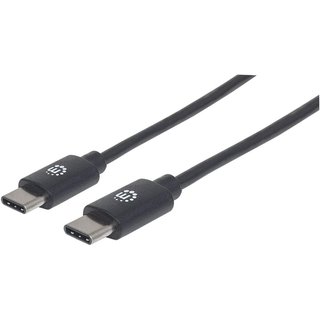 Manhattan USB-C to USB-C Cable 1m Male to Male 480 Mbps (USB 2.0) 3A (fast charging) Hi-Speed USB Black Lifetime Warranty Equivalent to USB2CC1M 1 m USB C USB C USB 2.0 0.48 Gbit/s Black