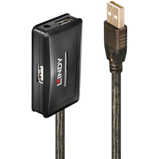 Lindy 10m USB 2.0 Active Extension Hub. Host interface: USB 2.0 Hub interfaces: USB 2.0. Data transfer rate: 480 Mbit/s Product colour: Grey AWG wire size: 28/24. Weight: 310 g