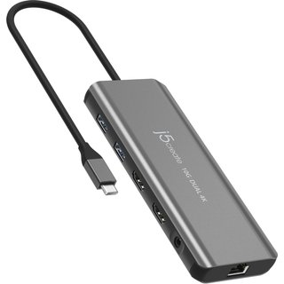 j5create JCD398 USB-C® Dual 4K HDMI™ 10Gbps Mini Dock. Black