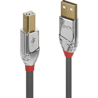 Lindy 7.5m USB 2.0 Type A to B Cable Cromo Line. Cable length: 7.5 m. Connector 1: USB A Connector 2: USB B USB version: USB 2.0 Maximum data transfer rate: 0.48 Gbit/s Connector contacts plating: Gold Product colour: Grey