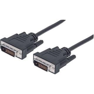 Manhattan Digital DVI-D Dual Link Video Cable, 3m, Male to Male, Fully Shielded, Compatible with DVD-D, Black, Lifetime Warranty
