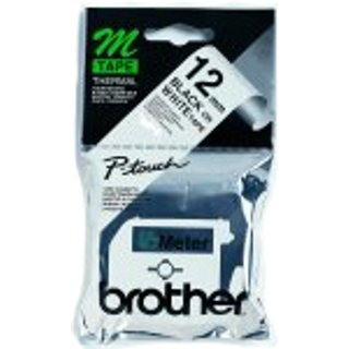 Brother Labelling Tape - 12mm Black/White Blister M Japan 1.2 cm 8 m 98 mm 190 mm