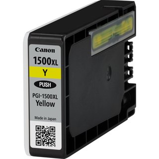 Canon PGI-1500XL High Yield Yellow Ink Cartridge. Colour ink type: Pigment-based ink Colour ink page yield: 935 pages Printing colours: Yellow Quantity per pack: 1 pc(s)