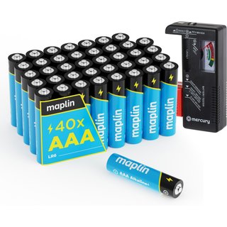 Maplin AAA LR03 1.5V Alkaline Batteries 7 Year Shelf Life High Perform