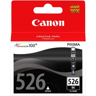 Canon CLI-526BK Black Ink Cartridge. Black ink type: Pigment-based ink Printing colours: Black Quantity per pack: 1 pc(s)