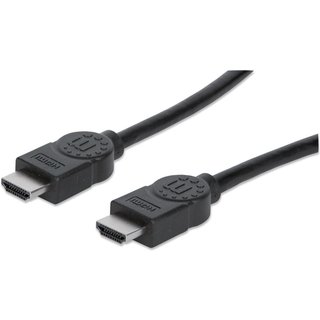 Manhattan HDMI 4K@30Hz Cable with Ethernet, 1m, Suitable for ALL 1080p/HD and majority of 4K uses (check your system 4K specification to be sure), Male to Male, Black, Ultra HD 4k x 2k, Lifetime Warranty, High Speed, Equivalent to HDMM1MHS