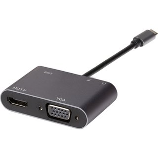Nikkai USB-C Multiport Hub HDMI 4K / VGA / 3.5mm Audio (Supports Mirro