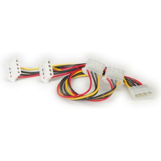 ROLINE Internal Y-Power Cable. 4-pin HDD to 4x 4-pin HDD (90°) 0.15 m