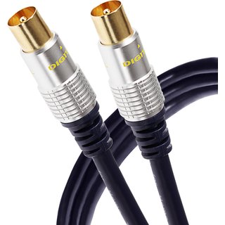 Maplin RF Male to RF Male TV Aerial Coaxial Cable - Black. 5m