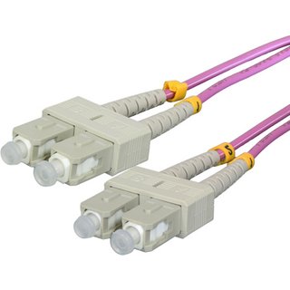 Cablenet 0.5m OM3 50/125 SC-SC Duplex Violet LSOH Fibre Patch Lead