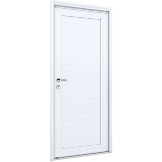 Porta de Alumínio Lambri 215x85cm com Maçaneta Lucasa Alumínios