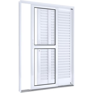 Porta de Aço Balcão 215x150cm com Vidro 3 Folhas Facilita Lucasa