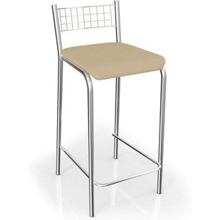 Banqueta com Encosto de Metal Zurique 82cm Crome Kappesberg