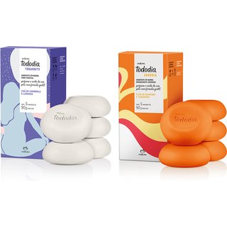 Kit Sabonete em Barra Tododia Flor de Gengibre e Tangerina e Tododia Chá de Camomila e Lavanda (2 caixas)