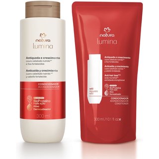 Kit Condicionador Fortificante Lumina Antiqueda e Crescimento com Refil (2 produtos)