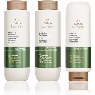 Kit Lumina Cacheados Shampoo, Condicionador e Creme para Pentear (3 produtos)