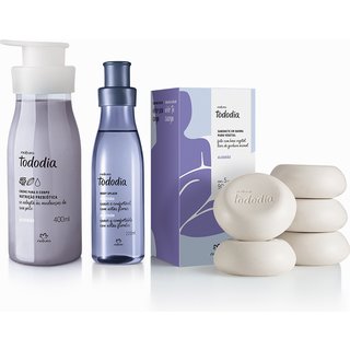 Kit Tododia Algodão com Hidratante, Body Splash e Sabonete em Barra (3 produtos)