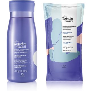Kit Sabonete Líquido Cremoso para o corpo Banho nas Nuvens Tododia Todanoite com Refil