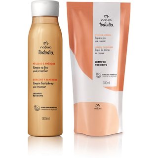 Kit Shampoo Nutritivo Tododia Pêssego e Amêndoa com Refil