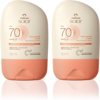 Kit Protetor Solar Facial Pele Normal a Seca FPS 70 Natura Solar 2 un de 50 ml