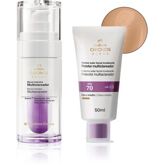 Kit Sérum Multiclareador e Protetor Multiclareador FPS 70 Médio Claro Chronos Derma