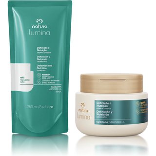 Kit Máscara com Refil Lumina Definição e Nutrição para Cabelos Crespos