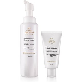 Kit Sabonete em Espuma e Triplo Esfoliante Antissinais Chronos Derma