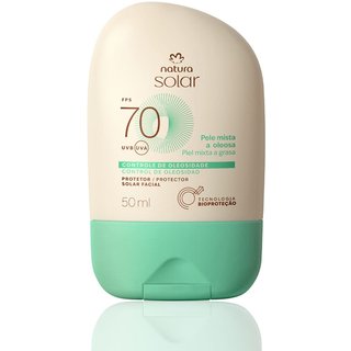 Protetor Solar Facial Pele Mista a Oleosa FPS 70 Natura Solar 50 ml